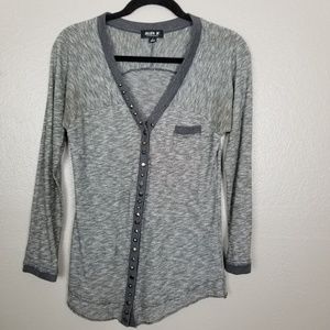 Allen B. Gray Embellished w/Metal Snaps Cardigan S